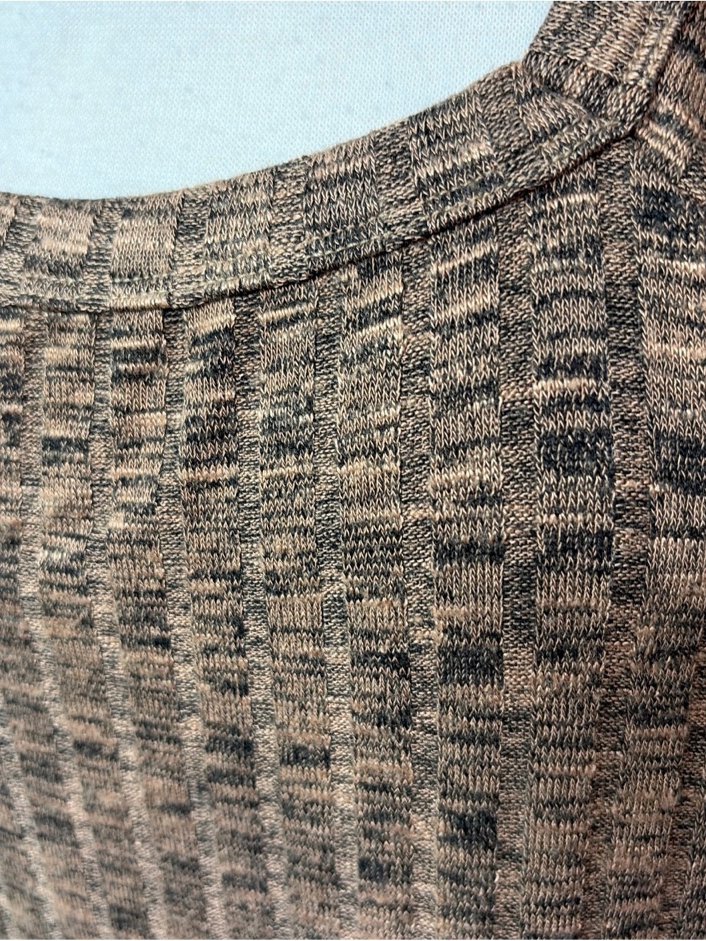 Philosophy Women's Sz Medium Brown Heather Large Ribbed Square Neck Sweater $58 - Picture 5 of 11